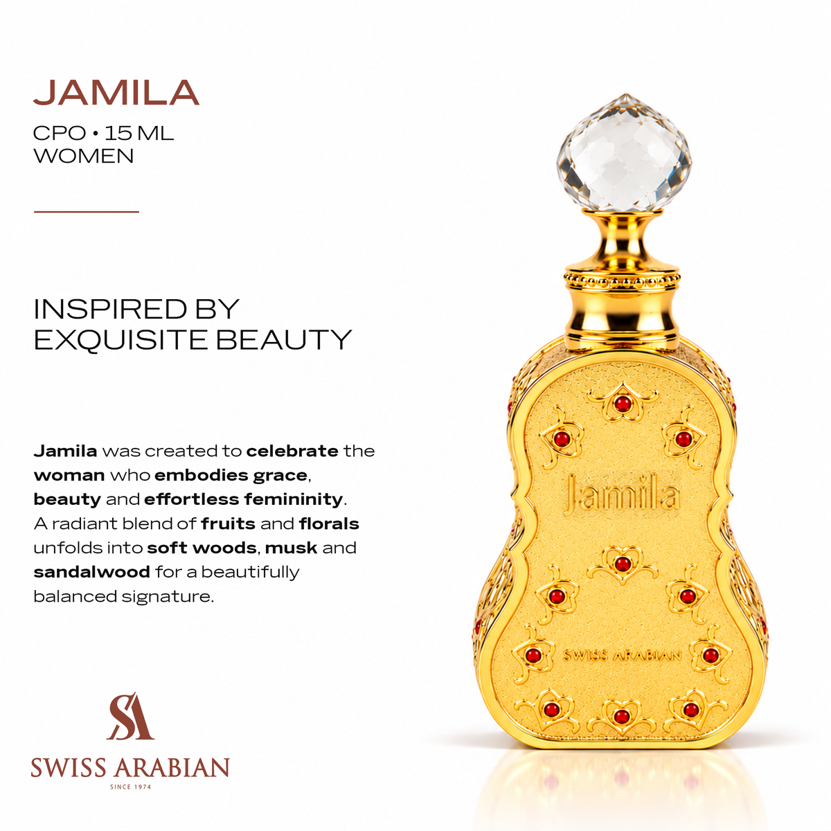 Swiss Arabian Jamila Aceite perfumado 15 ml – perfume árabe original, imagen 3